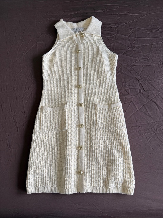 Endless Rose Dresses & Skirts - Endless Rose Cream Sleeveless Button-Front Knit Mini Dress